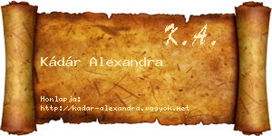 Kádár Alexandra névjegykártya