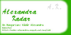 alexandra kadar business card